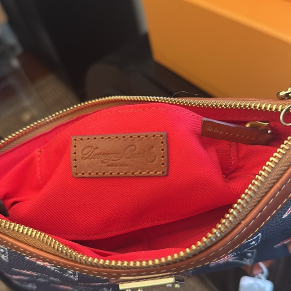 NEW Dooney & Bourke Patriots Football Navy and Brown Leather Wristlet NFL - Picture 9 of 10